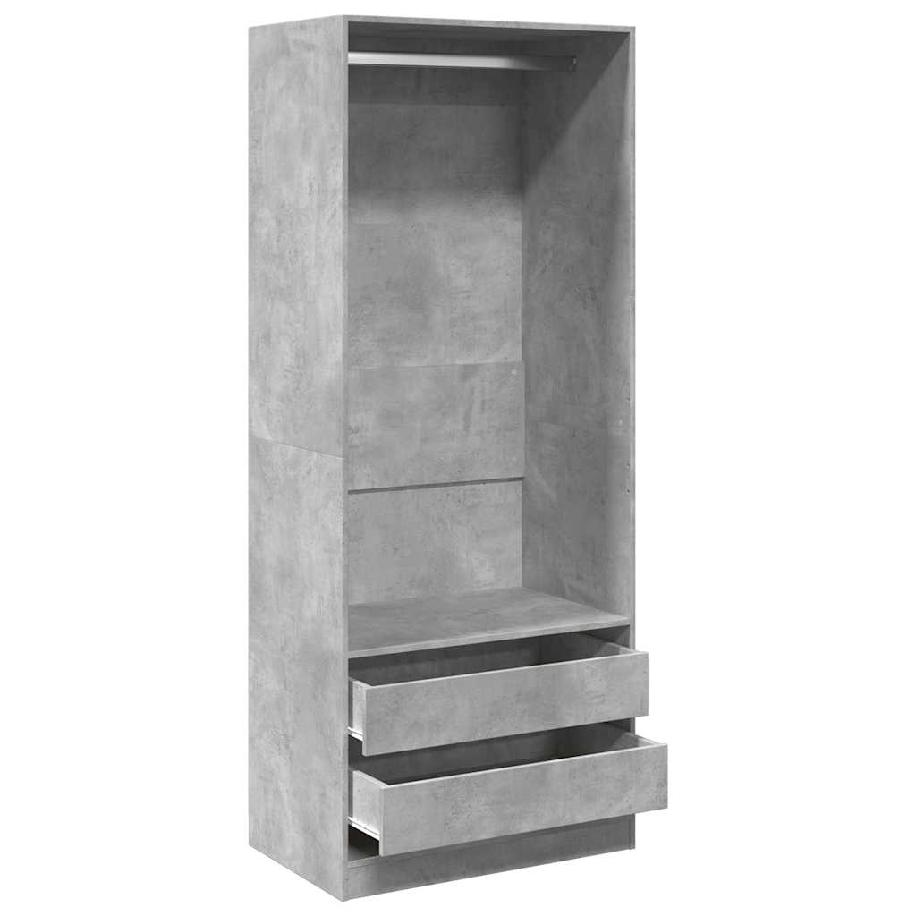 vidaXL Șifonier, gri beton, 80x50x200 cm, lemn prelucrat