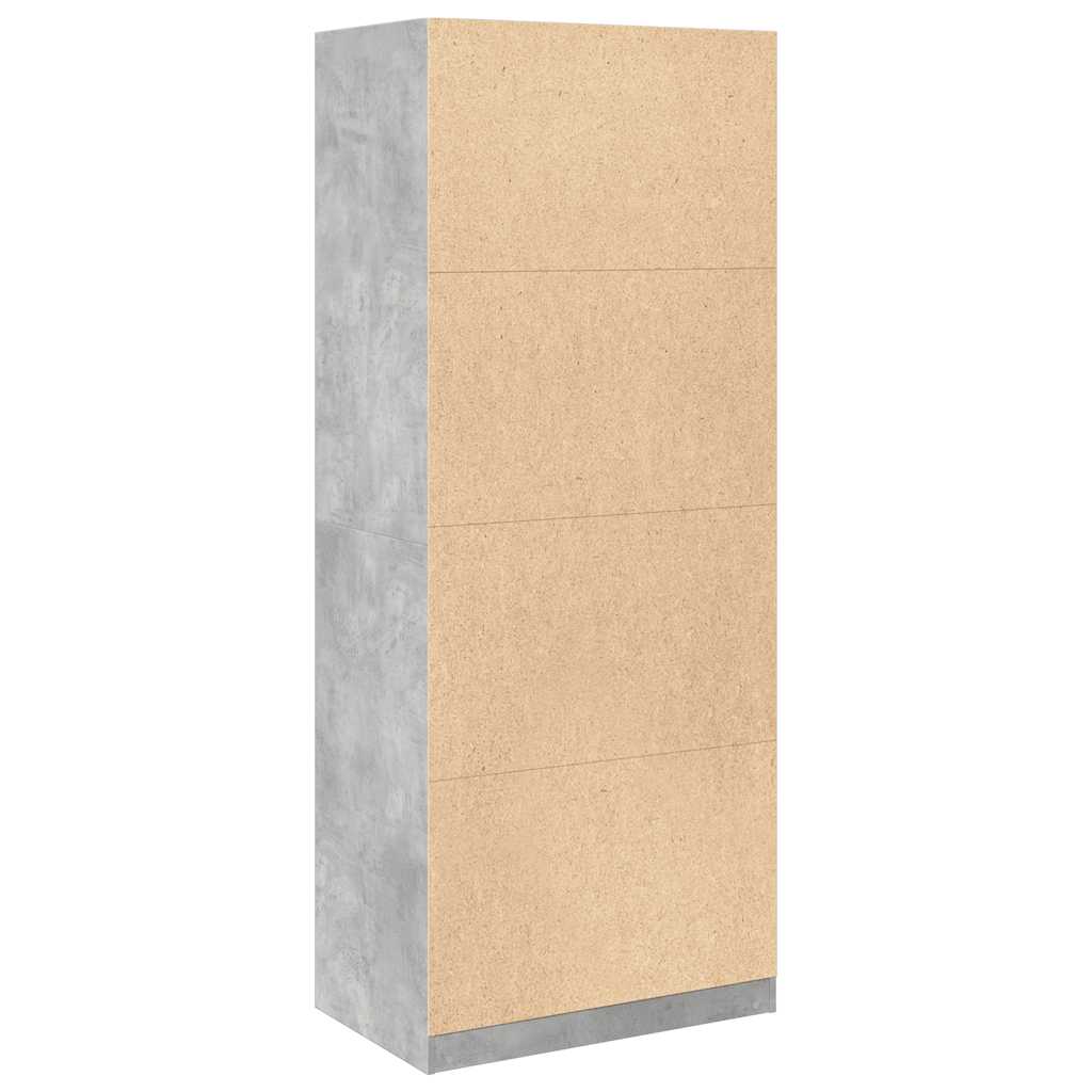 vidaXL Șifonier, gri beton, 80x50x200 cm, lemn prelucrat