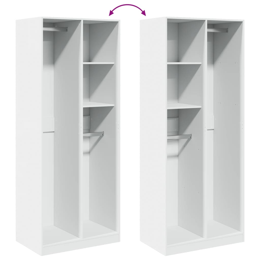 vidaXL Șifonier, alb, 80x50x200 cm, lemn prelucrat vidaXL Șifonier, alb, 80x50x200 cm, lemn prelucrat