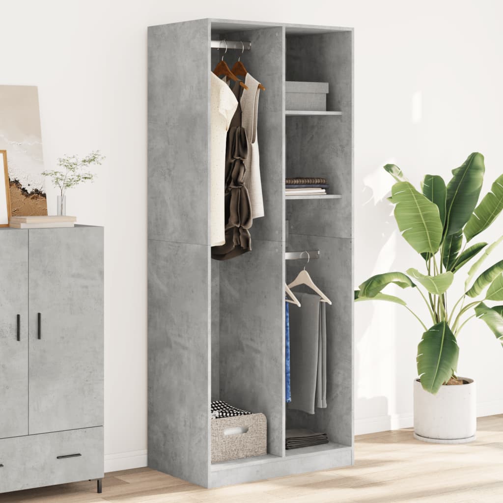 vidaXL Șifonier, gri beton, 80x50x200 cm, lemn prelucrat vidaXL Șifonier, gri beton, 80x50x200 cm, lemn prelucrat
