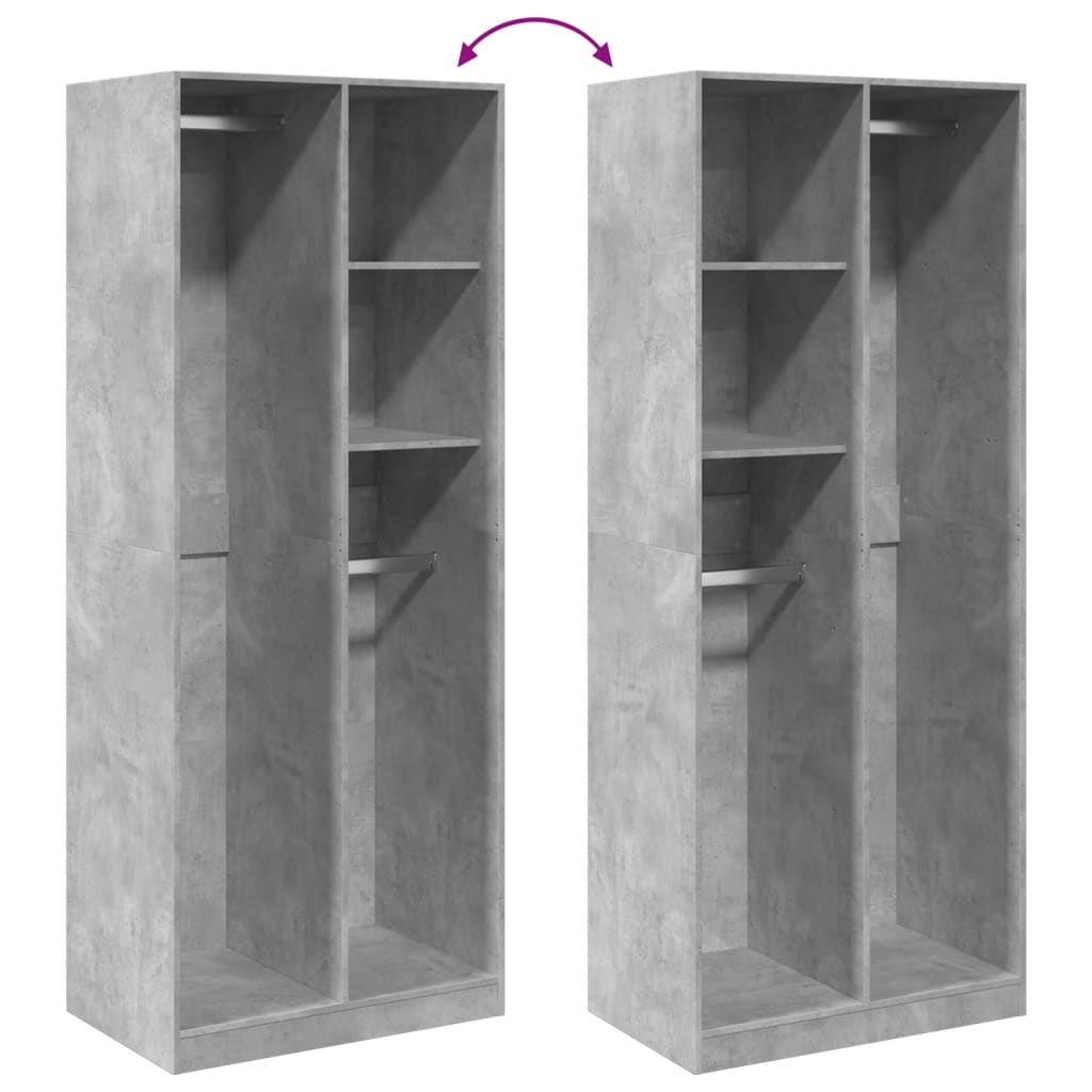 vidaXL Șifonier, gri beton, 80x50x200 cm, lemn prelucrat vidaXL Șifonier, gri beton, 80x50x200 cm, lemn prelucrat