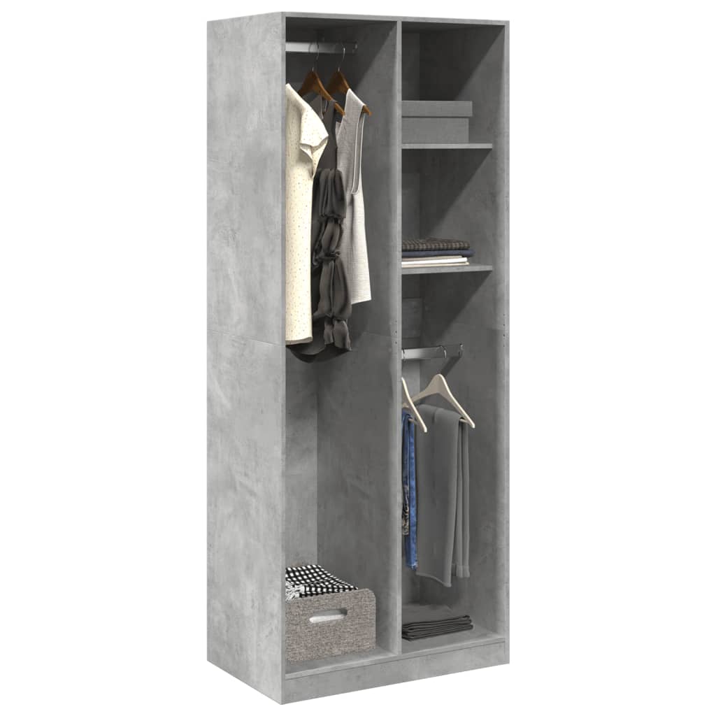 vidaXL Șifonier, gri beton, 80x50x200 cm, lemn prelucrat vidaXL Șifonier, gri beton, 80x50x200 cm, lemn prelucrat