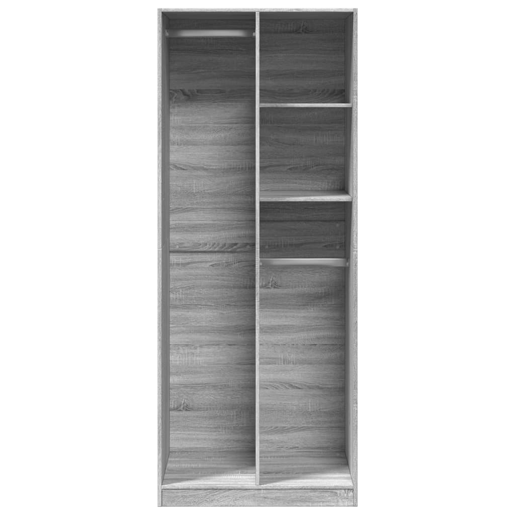 vidaXL Șifonier, gri sonoma, 80x50x200 cm, lemn prelucrat