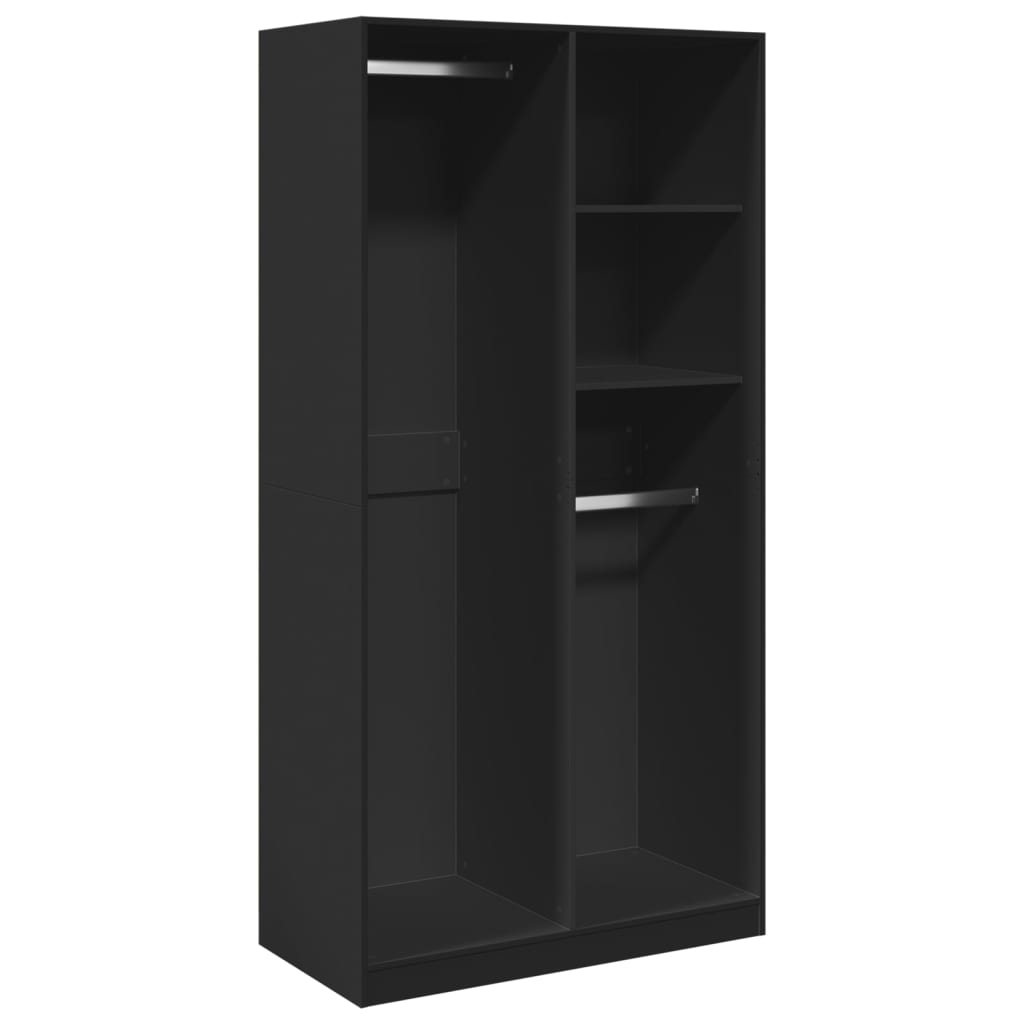 vidaXL Șifonier, negru, 100 x 50 x 200 cm, PAL vidaXL Șifonier, negru, 100 x 50 x 200 cm, PAL