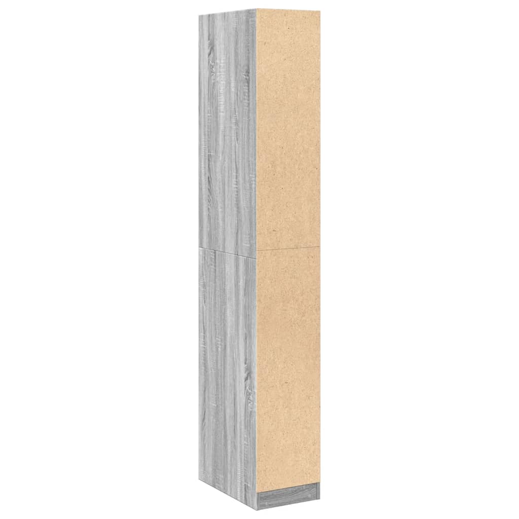 vidaXL Șifonier, gri sonoma, 30x50x200, lemn prelucrat