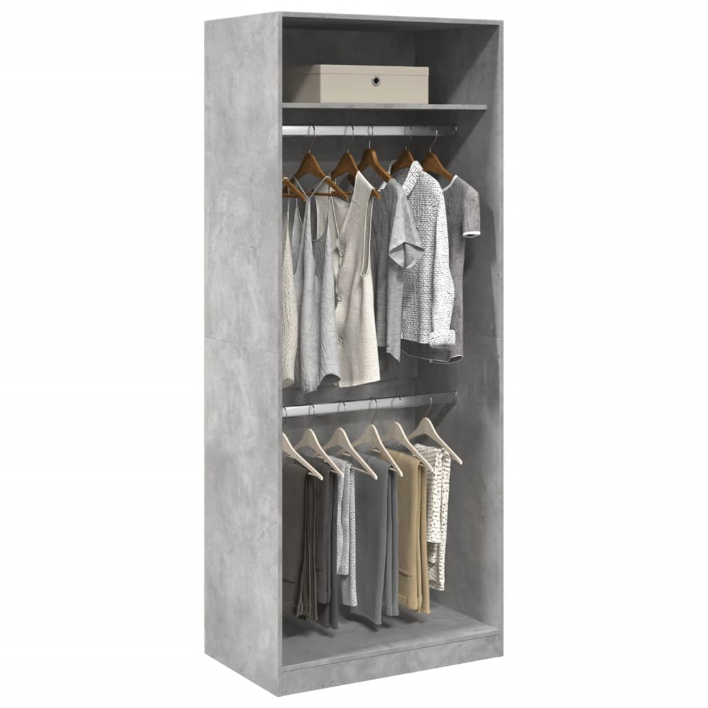 vidaXL Șifonier, gri beton, 80x50x200 cm, lemn prelucrat vidaXL Șifonier, gri beton, 80x50x200 cm, lemn prelucrat