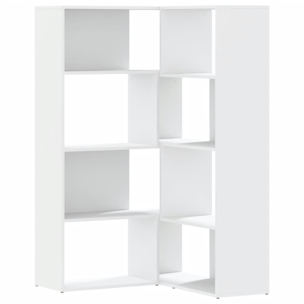 vidaXL Bibliotecă 4 niveluri, alb, 85x85x140 cm, lemn prelucrat vidaXL Bibliotecă 4 niveluri, alb, 85x85x140 cm, lemn prelucrat