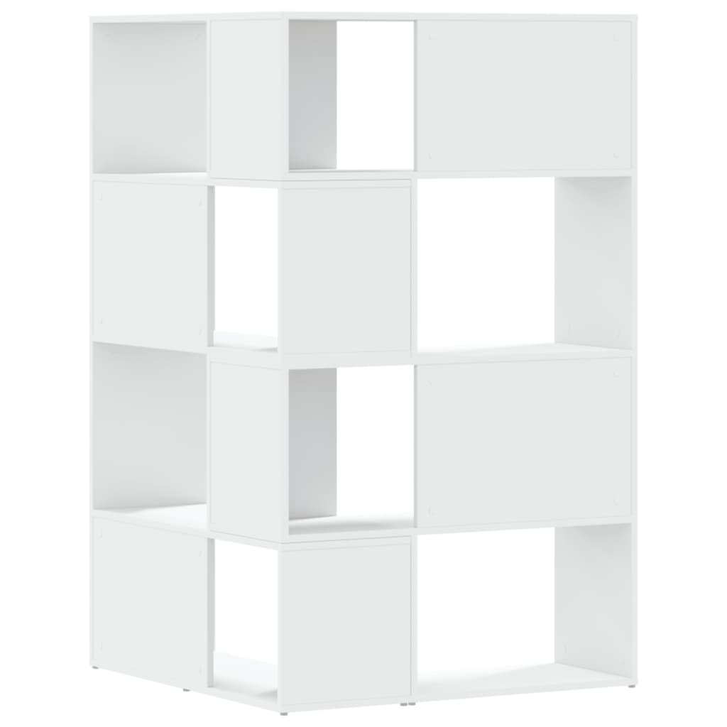 vidaXL Bibliotecă 4 niveluri, alb, 85x85x140 cm, lemn prelucrat vidaXL Bibliotecă 4 niveluri, alb, 85x85x140 cm, lemn prelucrat