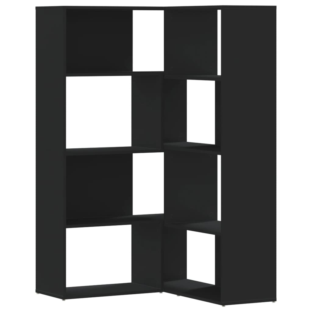 vidaXL Bibliotecă 4 niveluri, negru, 85x85x140 cm, lemn prelucrat vidaXL Bibliotecă 4 niveluri, negru, 85x85x140 cm, lemn prelucrat