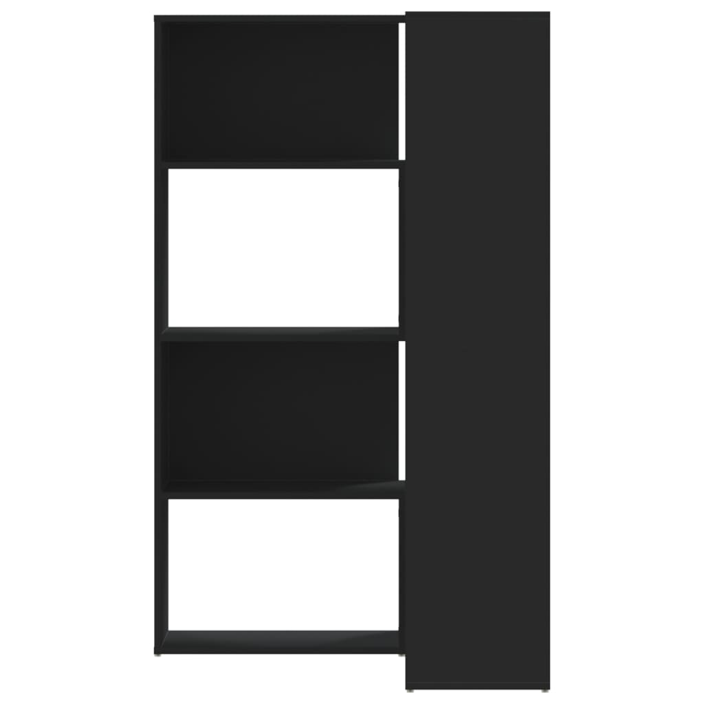 vidaXL Bibliotecă 4 niveluri, negru, 85x85x140 cm, lemn prelucrat vidaXL Bibliotecă 4 niveluri, negru, 85x85x140 cm, lemn prelucrat