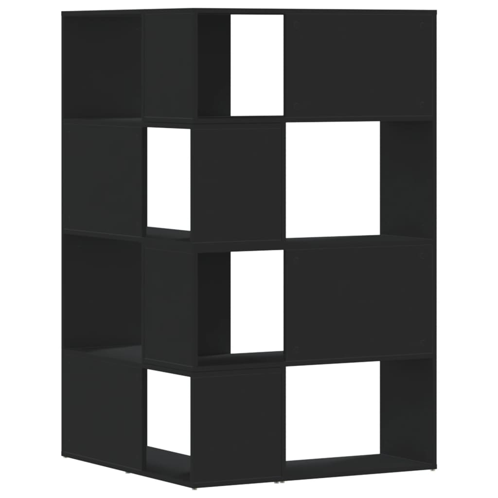 vidaXL Bibliotecă 4 niveluri, negru, 85x85x140 cm, lemn prelucrat vidaXL Bibliotecă 4 niveluri, negru, 85x85x140 cm, lemn prelucrat