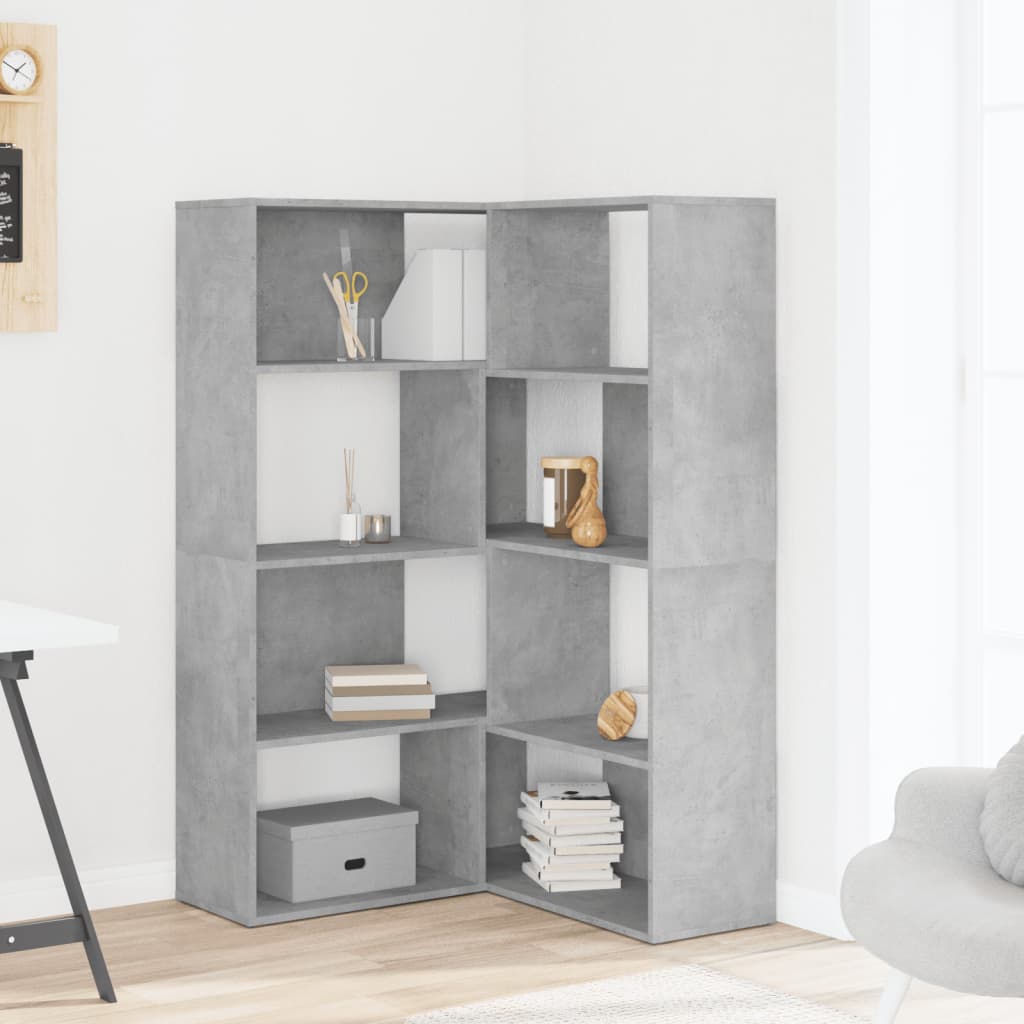 vidaXL Bibliotecă 4 niveluri gri beton 85x85x140 cm lemn prelucrat vidaXL Bibliotecă 4 niveluri gri beton 85x85x140 cm lemn prelucrat