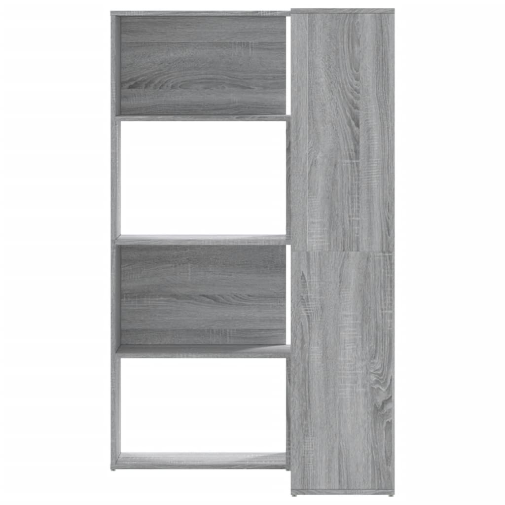 vidaXL Bibliotecă de colț cu 4 niveluri gri sonoma 85x85x140 cm lemn