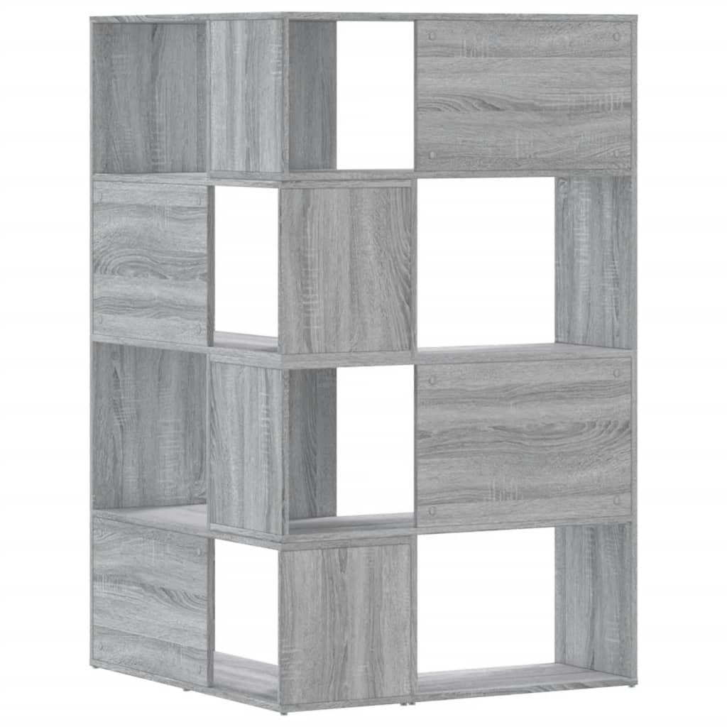 vidaXL Bibliotecă de colț cu 4 niveluri gri sonoma 85x85x140 cm lemn