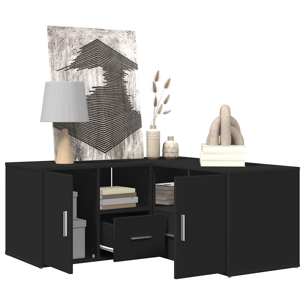 vidaXL Dulap de colț, negru, 160x40x45 cm, lemn prelucrat vidaXL Dulap de colț, negru, 160x40x45 cm, lemn prelucrat