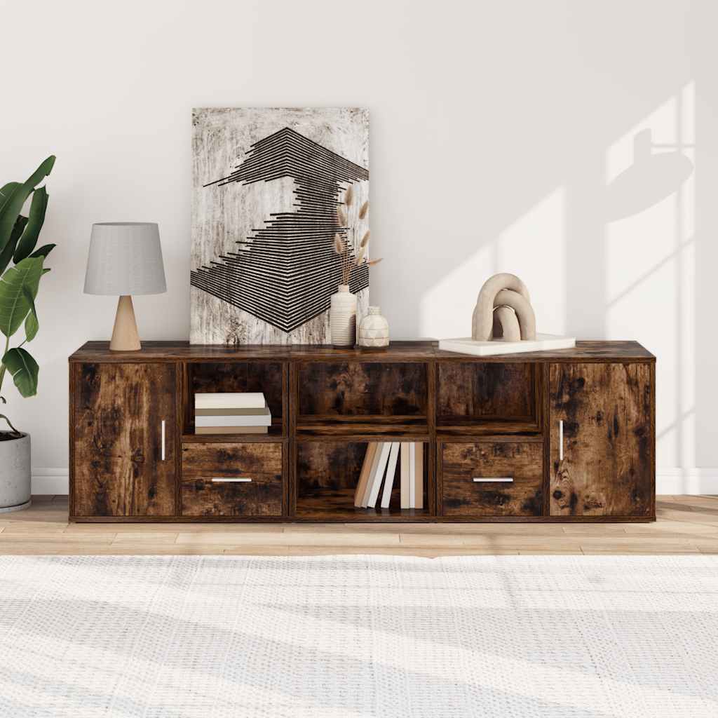 vidaXL Dulap colțar, stejar fumuriu, 160x40x45 cm, lemn prelucrat