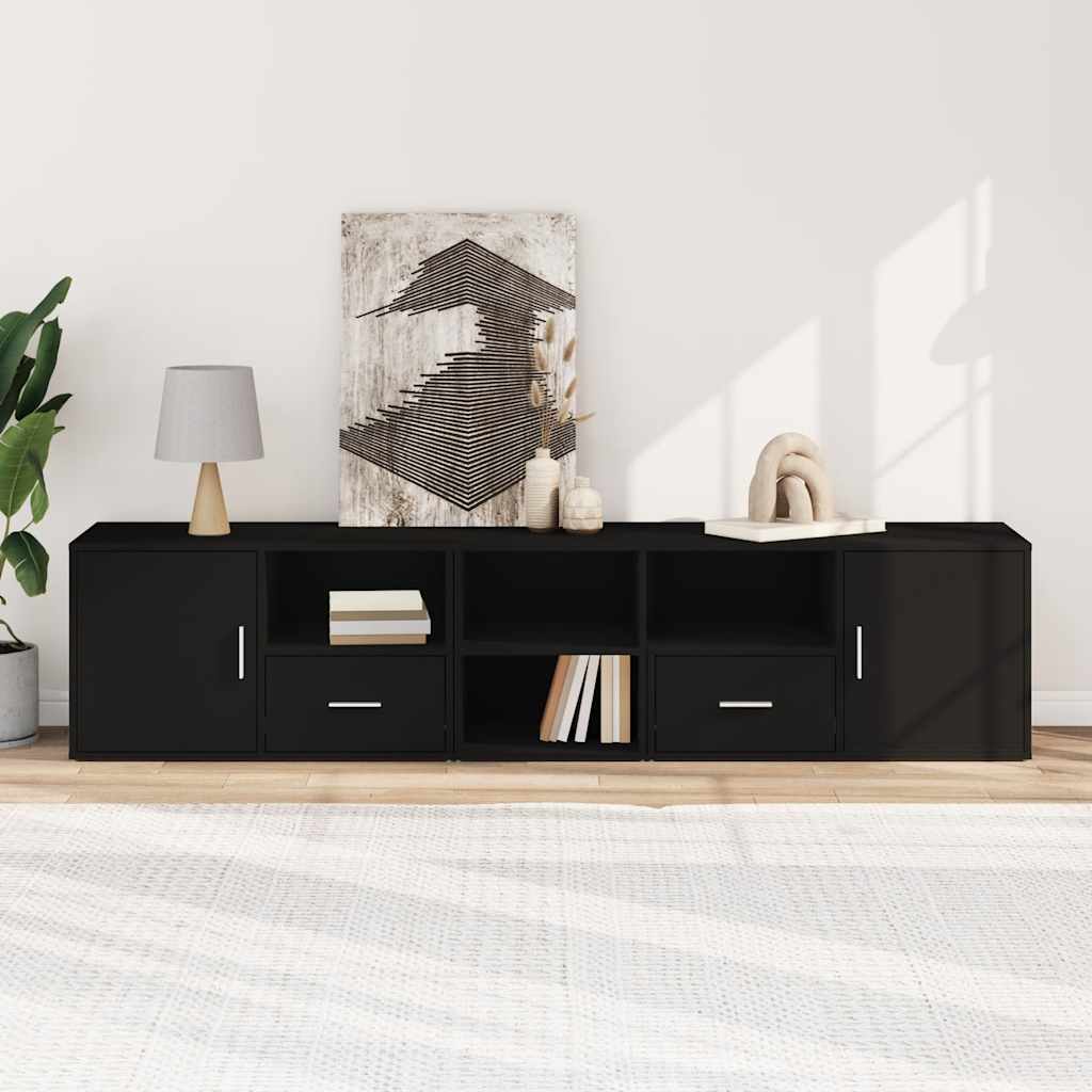 vidaXL Dulap de colț, negru, 200x40x45 cm, lemn prelucrat vidaXL Dulap de colț, negru, 200x40x45 cm, lemn prelucrat
