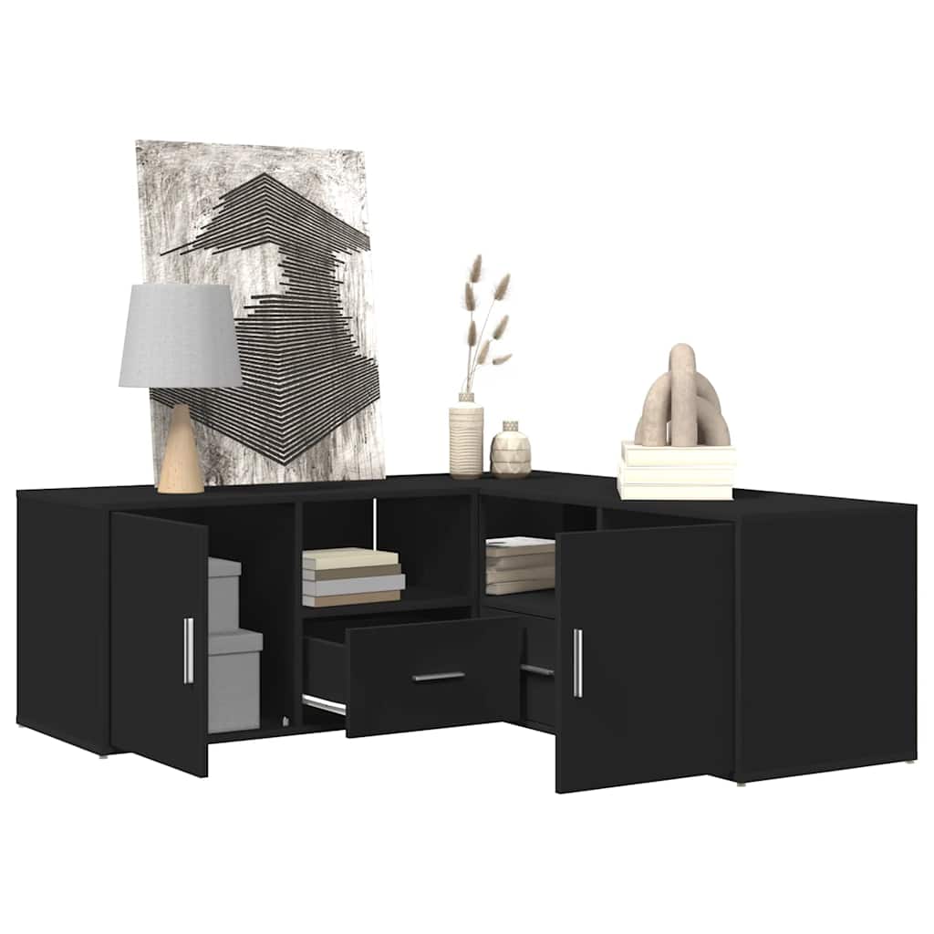 vidaXL Dulap de colț, negru, 200x40x45 cm, lemn prelucrat vidaXL Dulap de colț, negru, 200x40x45 cm, lemn prelucrat