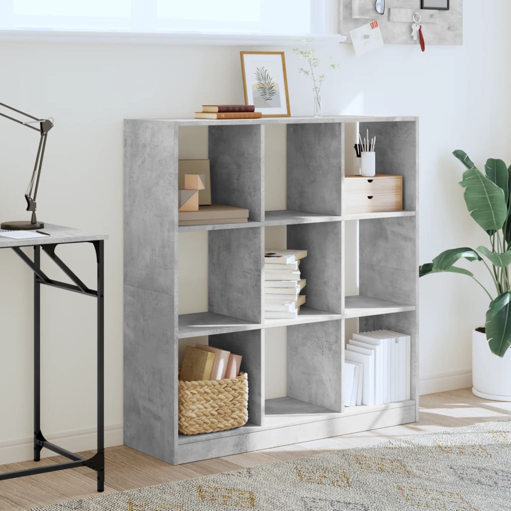 vidaXL Bibliotecă, gri beton, 102x32x108 cm, lemn prelucrat vidaXL Bibliotecă, gri beton, 102x32x108 cm, lemn prelucrat