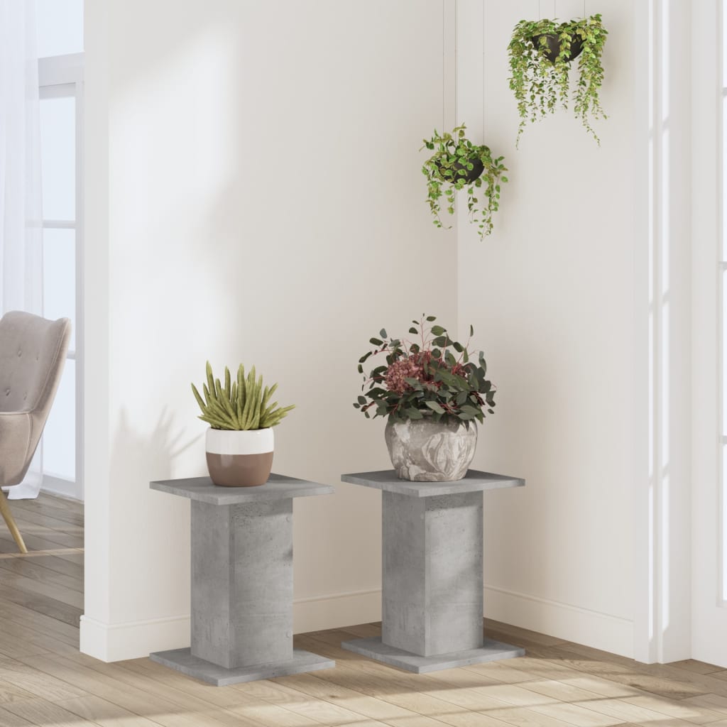 vidaXL Suport de plante, 2 buc., gri beton, 30x30x40 cm lemn prelucrat vidaXL Suport de plante, 2 buc., gri beton, 30x30x40 cm lemn prelucrat