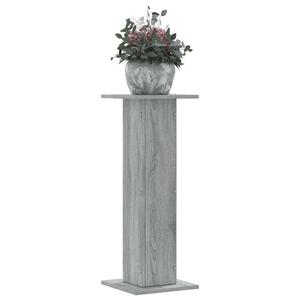 vidaXL Suporturi de plante 2 buc. gri sonoma 30x30x80cm lemn prelucrat vidaXL Suporturi de plante 2 buc. gri sonoma 30x30x80cm lemn prelucrat
