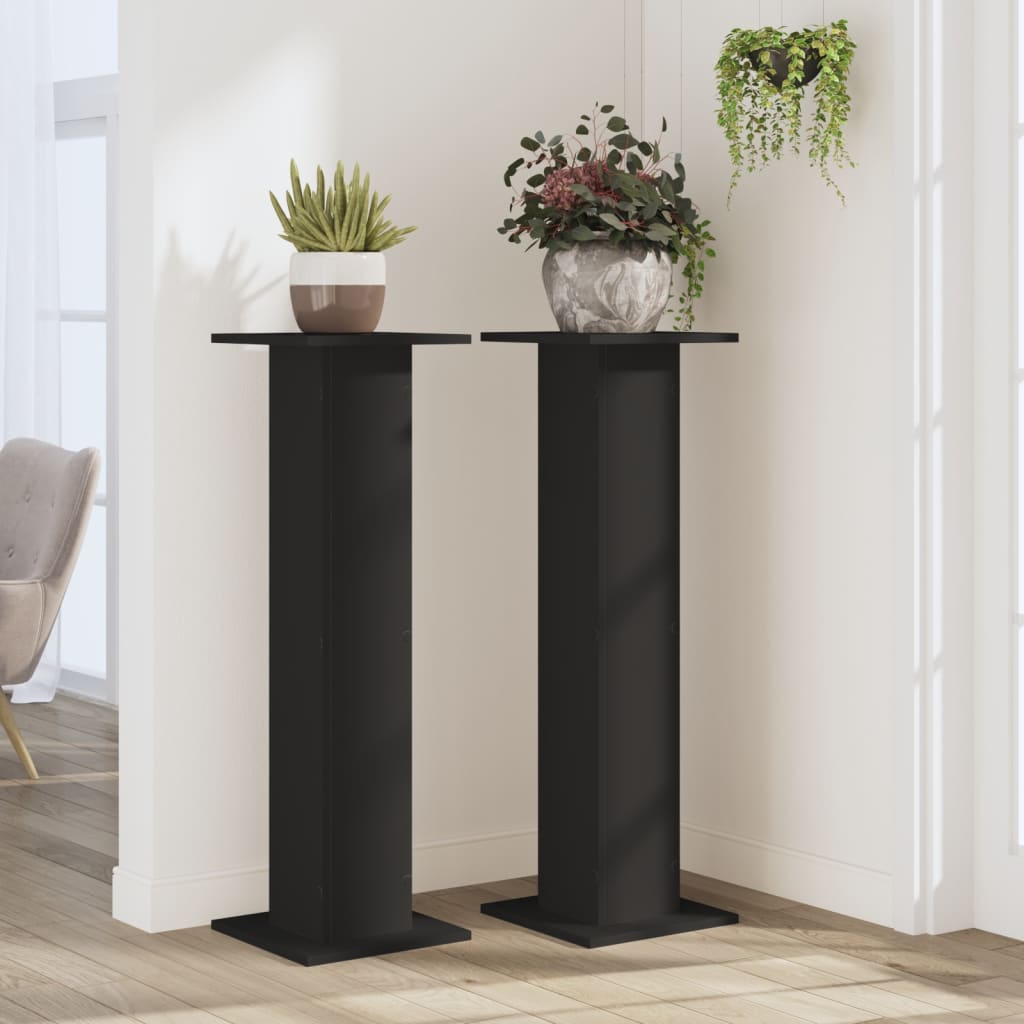 vidaXL Suporturi de plante, 2 buc., negru, 30x30x95 cm, lemn prelucrat vidaXL Suporturi de plante, 2 buc., negru, 30x30x95 cm, lemn prelucrat
