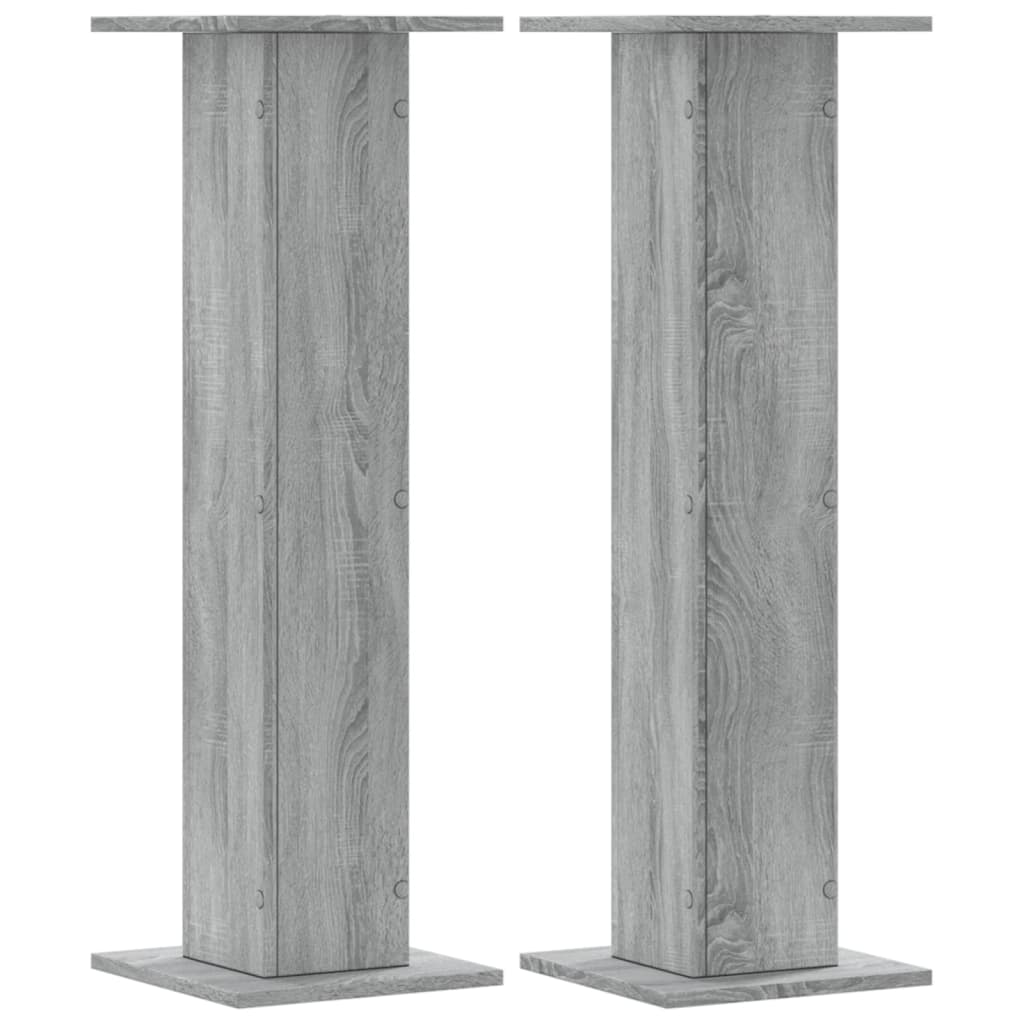 vidaXL Suporturi de plante 2 buc. gri sonoma 30x30x95cm lemn prelucrat vidaXL Suporturi de plante 2 buc. gri sonoma 30x30x95cm lemn prelucrat
