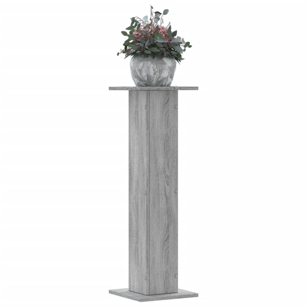 vidaXL Suporturi de plante 2 buc. gri sonoma 30x30x95cm lemn prelucrat vidaXL Suporturi de plante 2 buc. gri sonoma 30x30x95cm lemn prelucrat