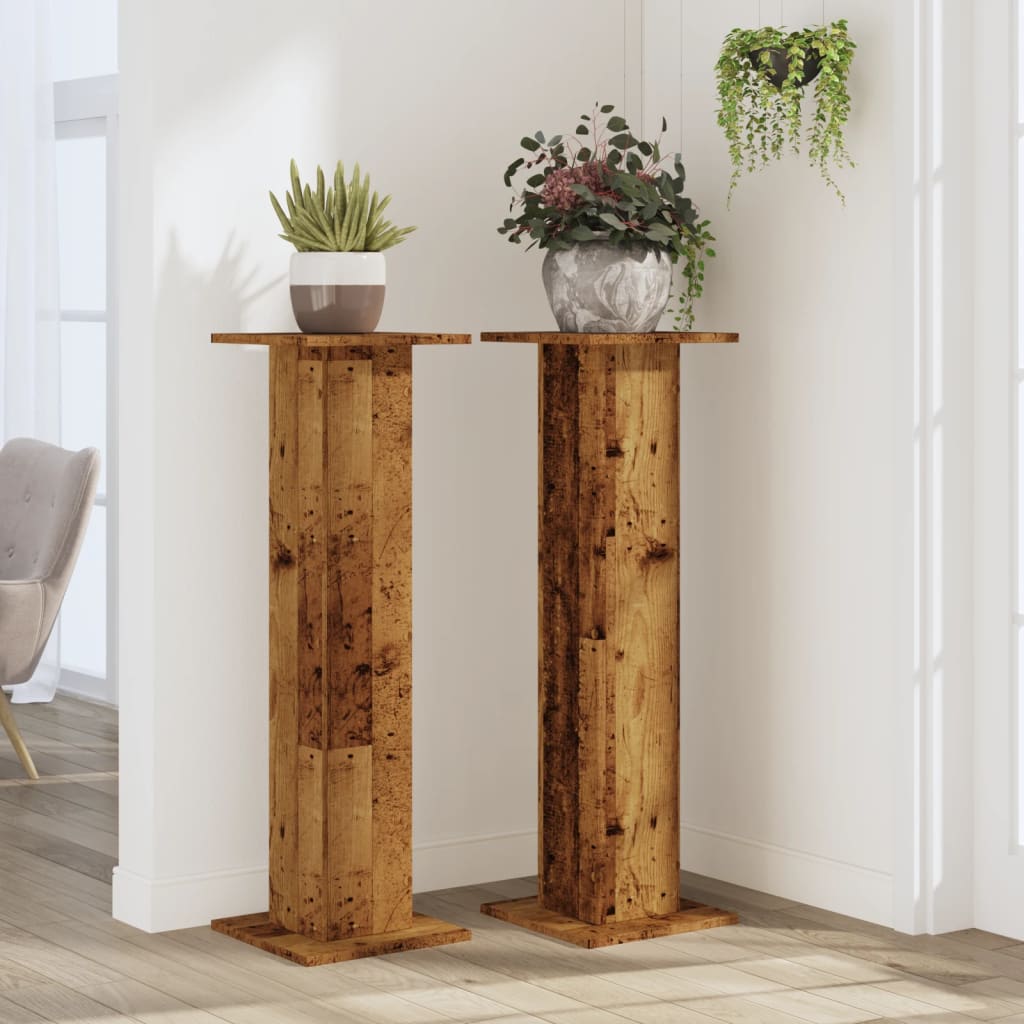 vidaXL Suporturi de plante 2 buc. lemn vechi 30x30x95cm lemn prelucrat vidaXL Suporturi de plante 2 buc. lemn vechi 30x30x95cm lemn prelucrat