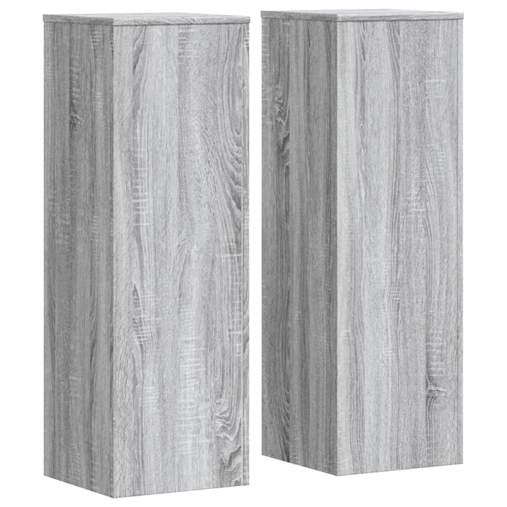vidaXL Suporturi plante 2 buc. gri sonoma 33x33x100cm lemn prelucrat vidaXL Suporturi plante 2 buc. gri sonoma 33x33x100cm lemn prelucrat