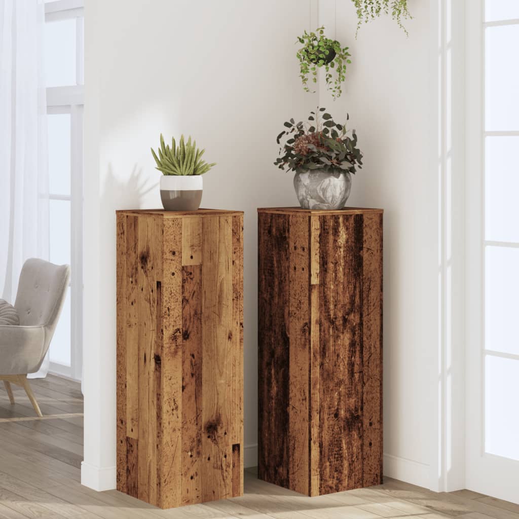 vidaXL Suporturi plante 2 buc. lemn vechi 33x33x100 cm lemn prelucrat vidaXL Suporturi plante 2 buc. lemn vechi 33x33x100 cm lemn prelucrat
