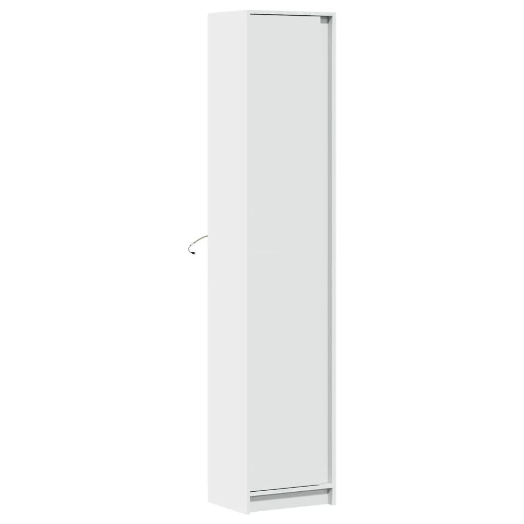 vidaXL Dulap înalt cu LED alb 41,5x32,5x200 cm lemn prelucrat vidaXL Dulap înalt cu LED alb 41,5x32,5x200 cm lemn prelucrat