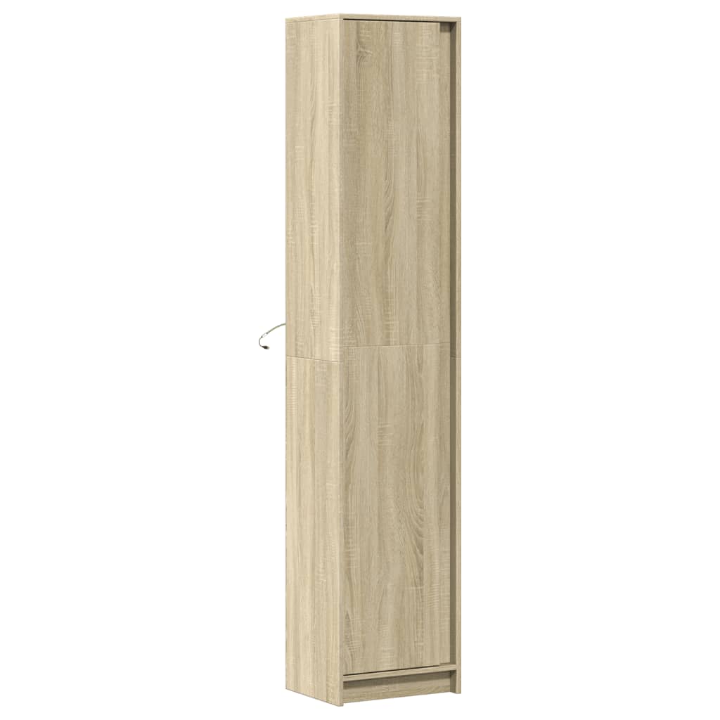 vidaXL Dulap înalt cu LED stejar sonoma 41,5x32,5x200cm lemn prelucrat vidaXL Dulap înalt cu LED stejar sonoma 41,5x32,5x200cm lemn prelucrat