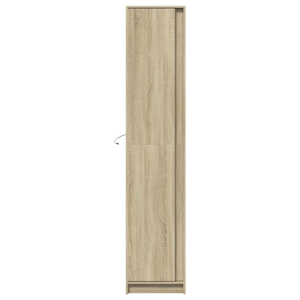 vidaXL Dulap înalt cu LED stejar sonoma 41,5x32,5x200cm lemn prelucrat vidaXL Dulap înalt cu LED stejar sonoma 41,5x32,5x200cm lemn prelucrat