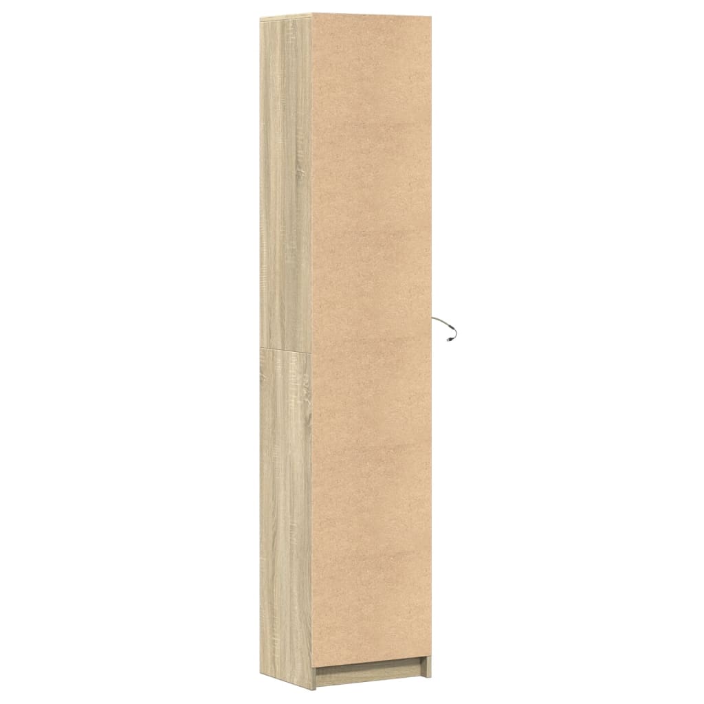 vidaXL Dulap înalt cu LED stejar sonoma 41,5x32,5x200cm lemn prelucrat vidaXL Dulap înalt cu LED stejar sonoma 41,5x32,5x200cm lemn prelucrat