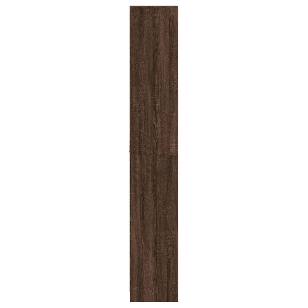 vidaXL Dulap înalt cu LED stejar maro 41,5x32,5x200 cm lemn prelucrat vidaXL Dulap înalt cu LED stejar maro 41,5x32,5x200 cm lemn prelucrat