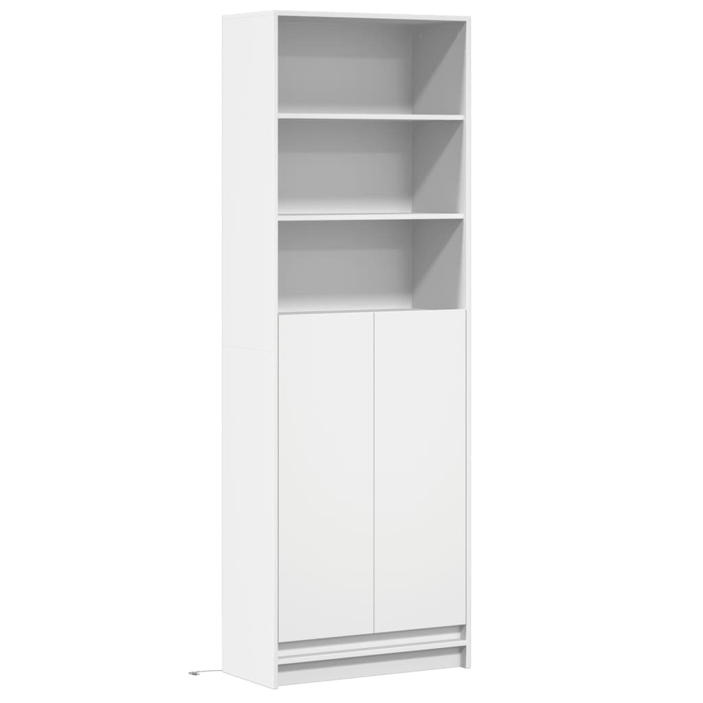vidaXL Dulap înalt cu LED alb 69x32,5x200 cm lemn prelucrat vidaXL Dulap înalt cu LED alb 69x32,5x200 cm lemn prelucrat