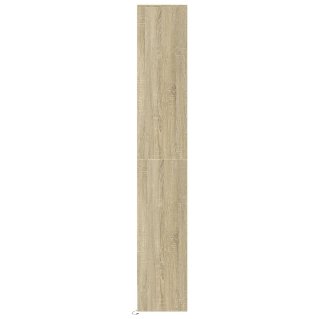 vidaXL Dulap înalt cu LED stejar sonoma 69x32,5x200 cm lemn prelucrat vidaXL Dulap înalt cu LED stejar sonoma 69x32,5x200 cm lemn prelucrat