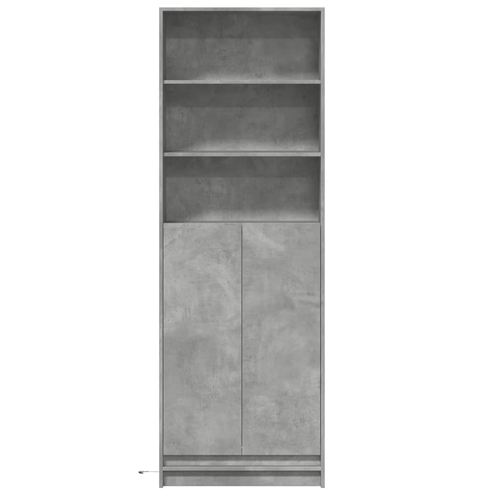 vidaXL Dulap înalt cu LED gri beton 69x32,5x200 cm lemn prelucrat vidaXL Dulap înalt cu LED gri beton 69x32,5x200 cm lemn prelucrat