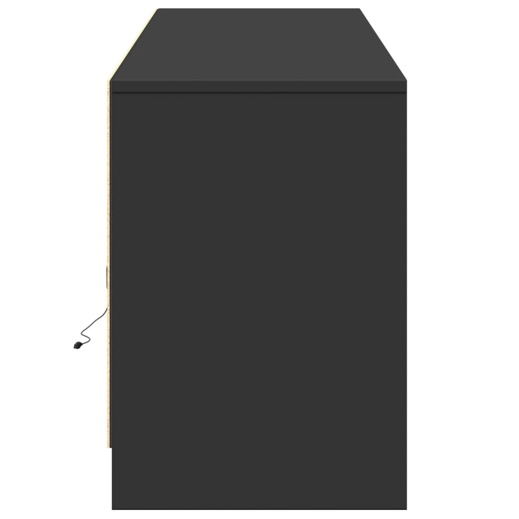 vidaXL Dulap TV cu LED, negru, 180x34x50 cm, lemn prelucrat