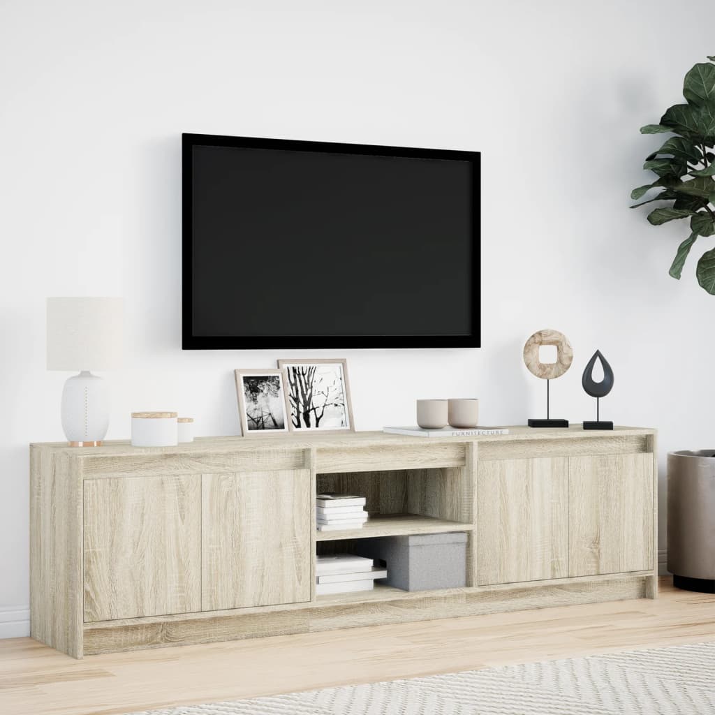 vidaXL Dulap TV cu LED, stejar sonoma, 180x34x50 cm, lemn prelucrat vidaXL Dulap TV cu LED, stejar sonoma, 180x34x50 cm, lemn prelucrat