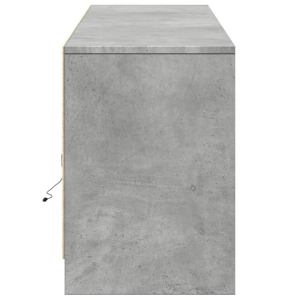 vidaXL Dulap TV cu LED, gri beton, 180x34x50 cm, lemn prelucrat