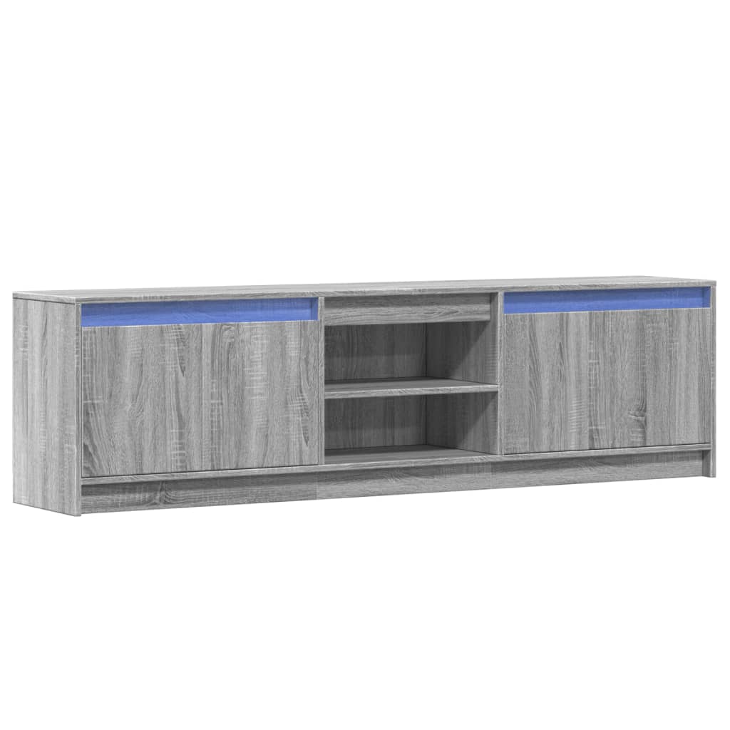 vidaXL Dulap TV cu LED, gri sonoma, 180x34x50 cm, lemn prelucrat