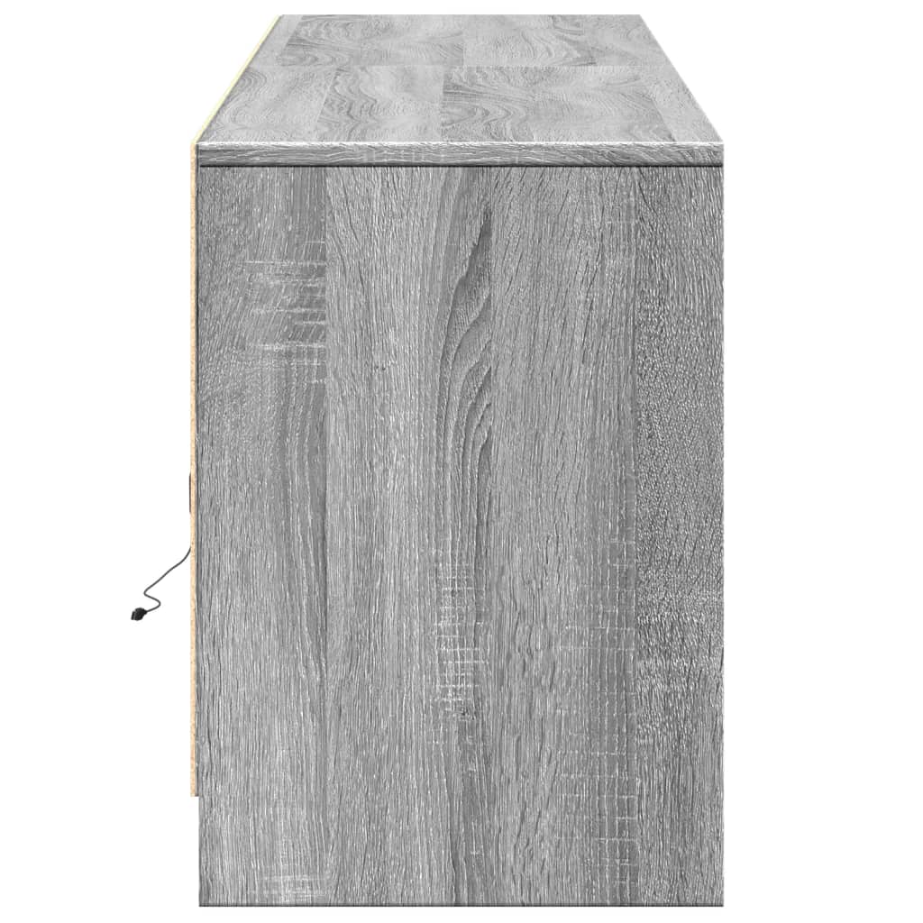 vidaXL Dulap TV cu LED, gri sonoma, 180x34x50 cm, lemn prelucrat