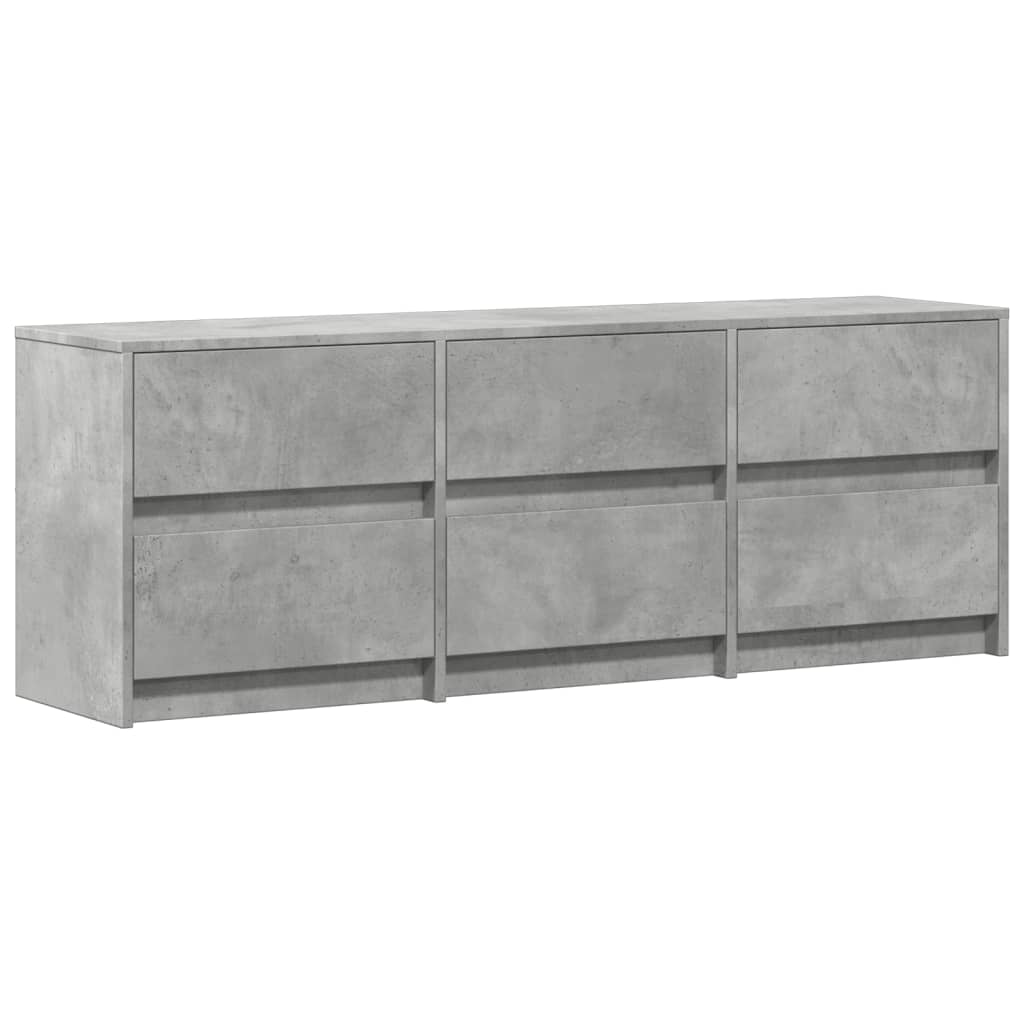 vidaXL Dulap TV cu LED, gri beton, 140x34x50 cm, lemn prelucrat