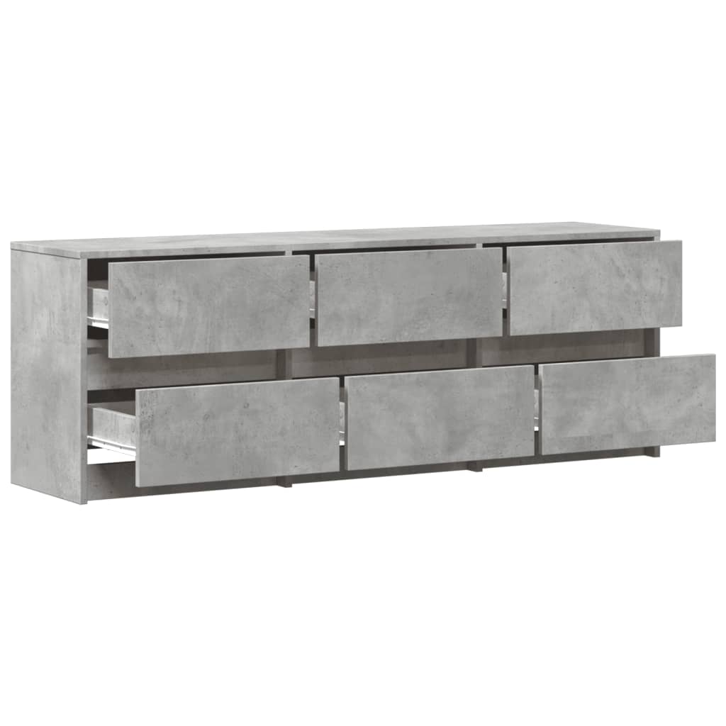 vidaXL Dulap TV cu LED, gri beton, 140x34x50 cm, lemn prelucrat