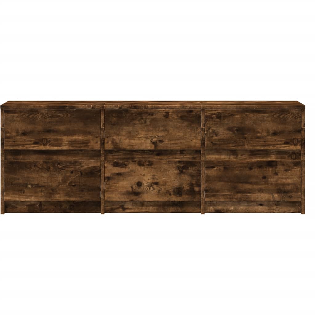 vidaXL Dulap TV cu LED, stejar fumuriu, 140x34x50 cm, lemn prelucrat