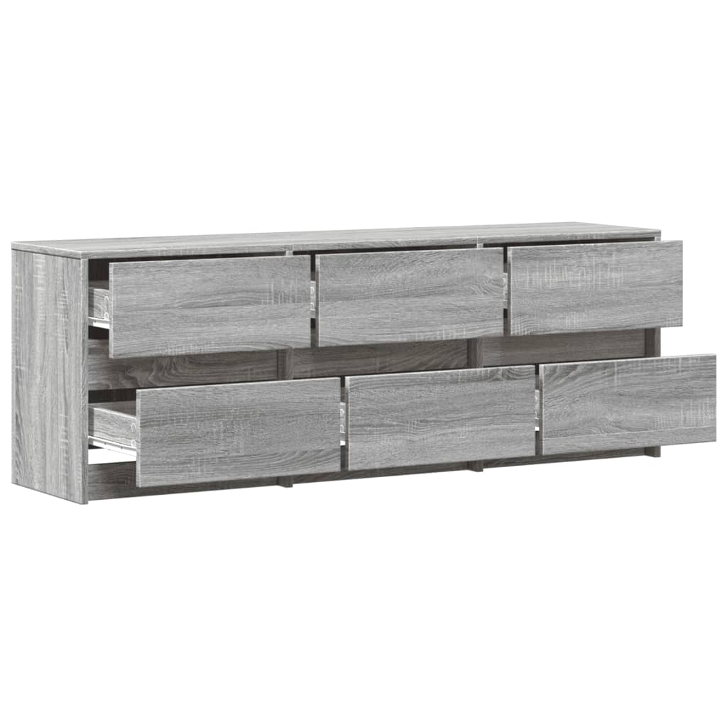vidaXL Dulap TV cu LED, gri sonoma, 140x34x50 cm, lemn prelucrat