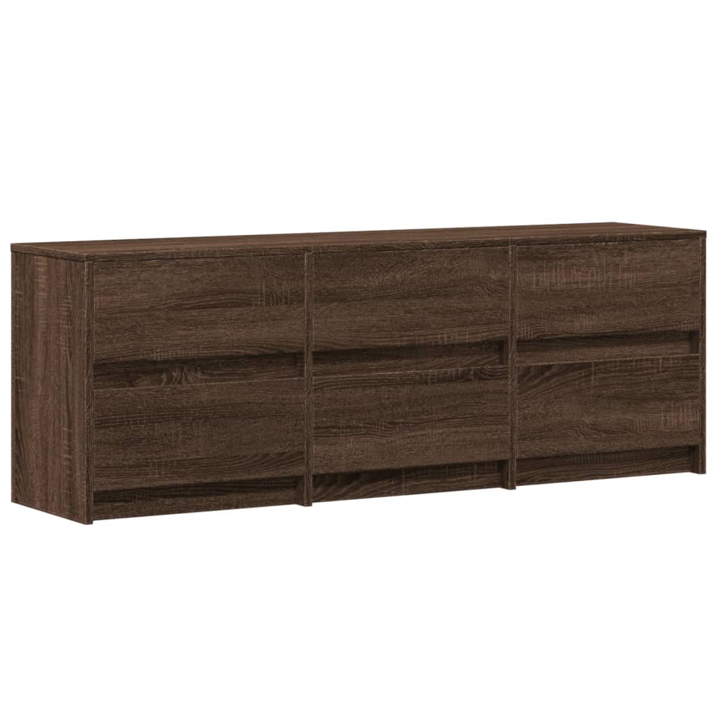 vidaXL Dulap TV cu LED, stejar maro, 140x34x50 cm, lemn prelucrat
