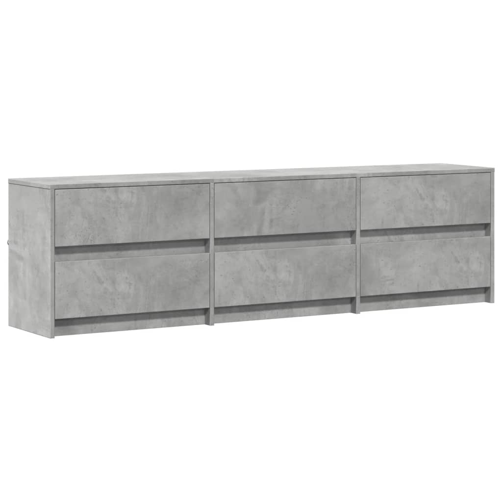 vidaXL Dulap TV cu LED, gri beton, 180x34x50 cm, lemn prelucrat
